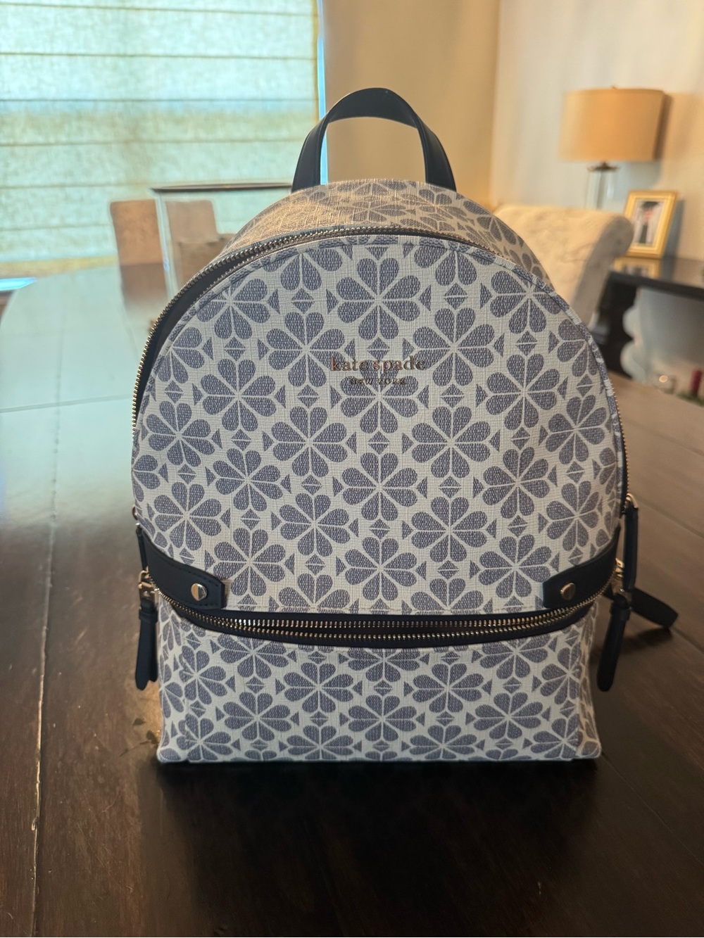 kate spade Blue and White Floral Mini Backpack